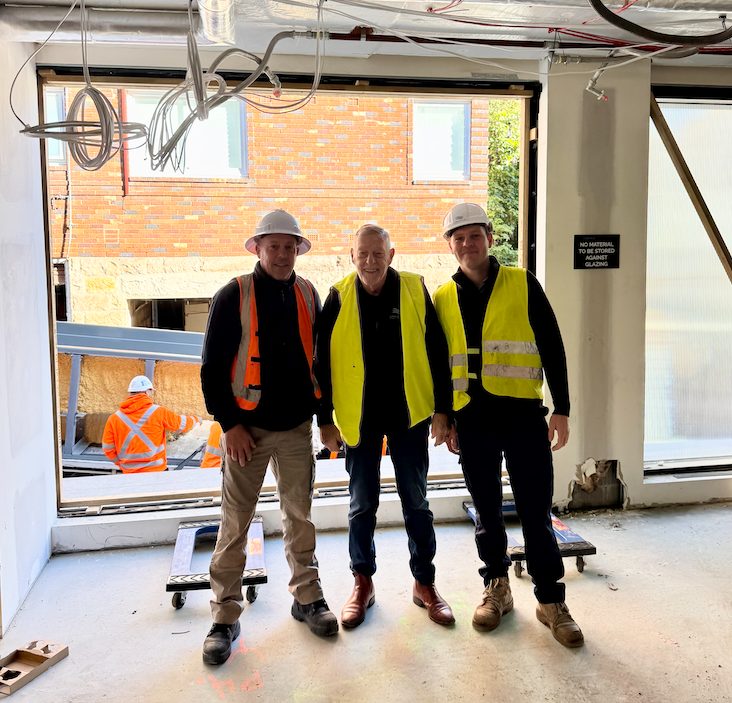 Nick, Russ and Tony from Streamline Commercial on a construction site